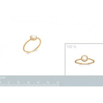 Bague plaqué-or 5 microns 750/000 et nacre 2900404