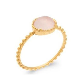 Bague plaqué-or 5 microns 750/000 et son Quartz rose 2900580