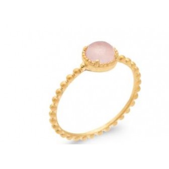 Bague plaqué-or 5 microns 750/000 Quartz rose 2900480