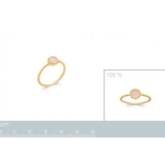 Bague plaqué-or 5 microns 750/000 Quartz rose 2900480