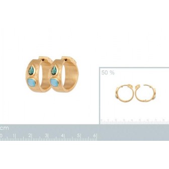 Créoles plaqué-or 3 microns 750/000 et Pierres véritables 2633405