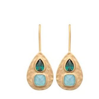 Boucles d'oreilles plaqué-or 3 microns 750/000 Pierres véritables 2583505