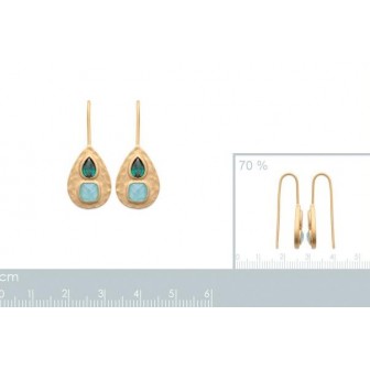 Boucles d'oreilles plaqué-or 3 microns 750/000 Pierres véritables 2583505