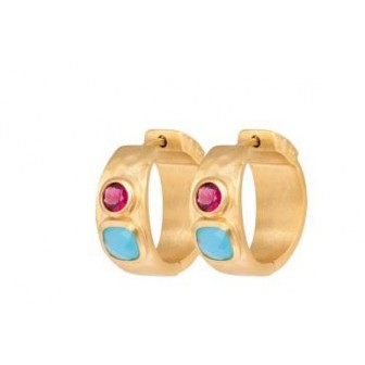 Boucles d'oreilles plaqué-or 3 microns 750/000 Pierres Véritables 2633305