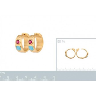 Boucles d'oreilles plaqué-or 3 microns 750/000 Pierres Véritables 2633305