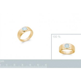 Bague plaqué-or 5 microns 750/000 et Pierre Agate bleue 2903160