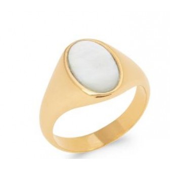 Bague plaqué-or 5 microns 750/000 Nacre 2GTY004