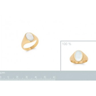 Bague plaqué-or 5 microns 750/000 Nacre 2904004