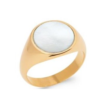 Bague plaqué-or 5 microns 750/000 Nacre 2GTY104