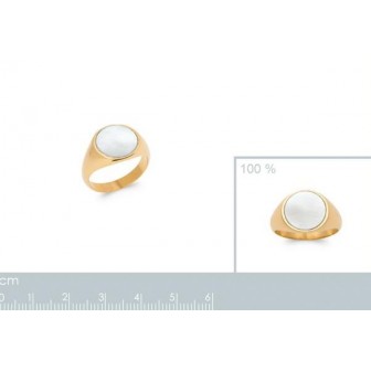 Bague plaqué-or 5 microns 750/000 Nacre 2904104