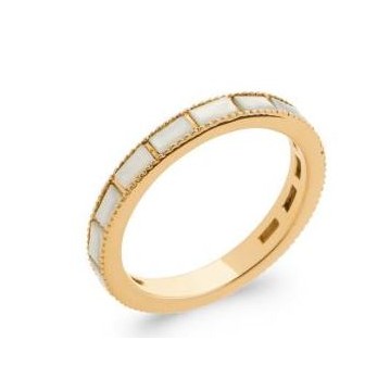 Bague plaqué-or 5 microns 750/000 Nacre 2908604