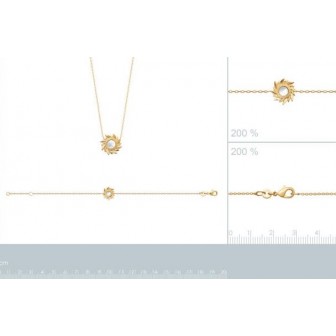 Collier plaqué-or 3 microns 750/000 Nacre 97337545