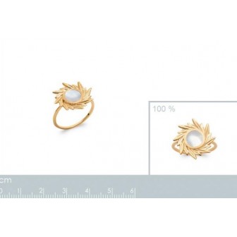 Bague plaqué-or 5 microns 750/000 Nacre 2900304