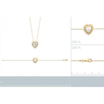 Collier plaqué-or 3 microns 750/000 Nacre 97340445