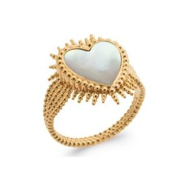 Bague plaqué-or 5 microns 750/000 Nacre 2906904