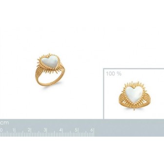 Bague plaqué-or 5 microns 750/000 Nacre 2906904