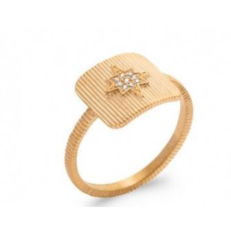 Bague plaqué-or 5 microns 750/000 oz 2GTY610