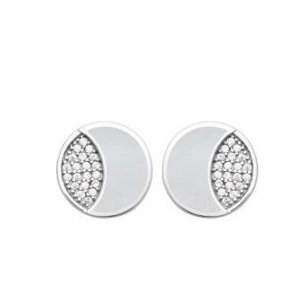 Boucles d'oreilles argent rhodié 925/000 Nacre et oz 1575304