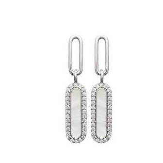 Boucles d'oreilles argent rhodié 925/000 Nacre et oz 1586604