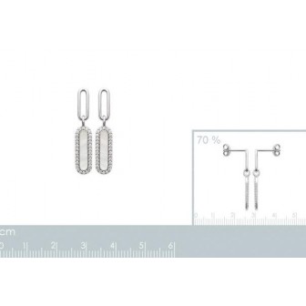 Boucles d'oreilles argent rhodié 925/000 Nacre et oz 1586604