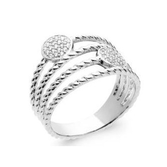 Bague argent rhodié 925/000 oz 1PLK710