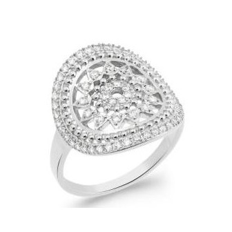 Bague argent rhodié 925/000 oz 1287510
