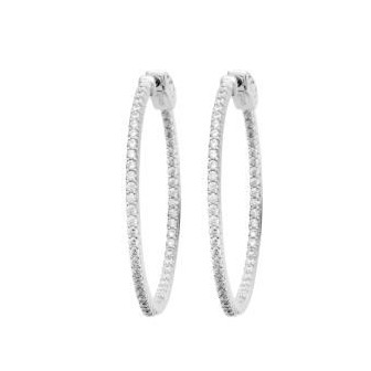 Créoles argent rhodié 925/000 oz 1623810