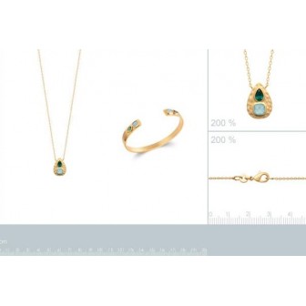 Collier plaqué-or 750/000 3 microns pierre véritable 97339845