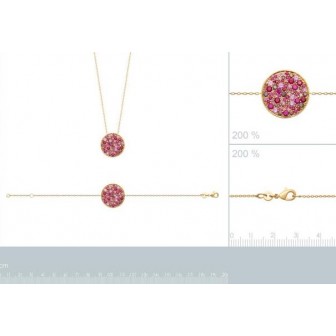 Bracelet plaqué-or 750/000 3 microns pierres synthétiques 97337918