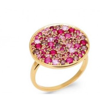 Bague plaqué-or 750/000 5 microns pierres synthétiques NBV0780