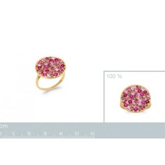 Bague plaqué-or 750/000 5 microns pierres synthétiques 2290780