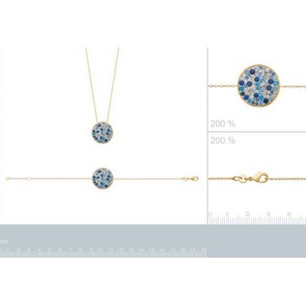 Bracelet plaqué-or 750/000 3 microns pierres synthétiques 97338718