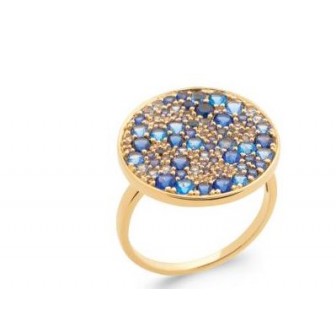 Bague plaqué-or 750/000 5 microns pierres synthétiques 2290760