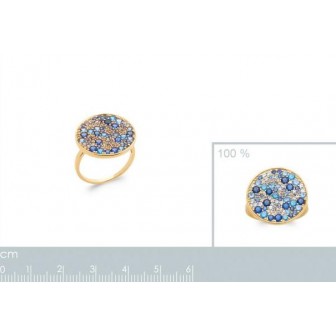 Bague plaqué-or 750/000 5 microns pierres synthétiques 2290760