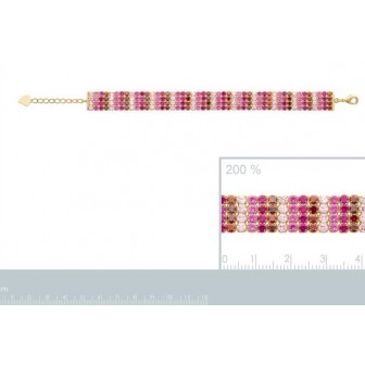 Bracelet plaqué-or 750/000 3 microns pierres synthétiques 97339618