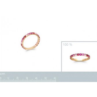Bague plaqué-or 750/000 5 microns pierres synthétiques 2289780