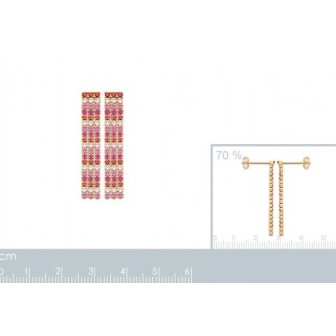 Boucles d'oreilles plaqué-or 750/000 3 microns pierres synthétiques 2556580