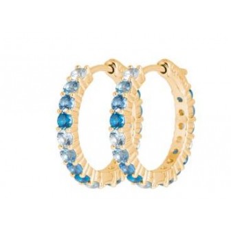 Boucles d'oreilles plaqué-or 750/000 3 microns pierres synthétiques 2632660