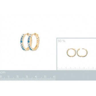 Boucles d'oreilles plaqué-or 750/000 3 microns pierres synthétiques 2632660