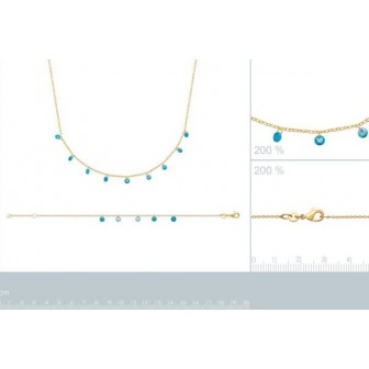 Collier plaqué-or 750/000 3 microns pierres synthétiques 97343245