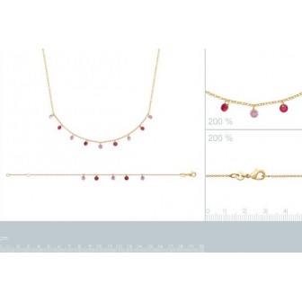 Collier plaqué-or 750/000 3 microns pierres synthétiques 97343345
