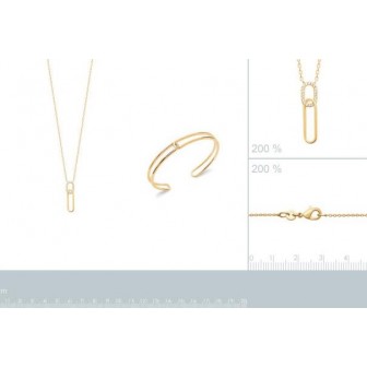 Collier plaqué-or 750/000 rhodié oz 973320