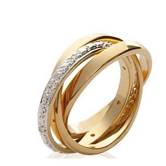 Bague plaqué-or 5 microns bicolore oz IJH1711