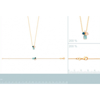 COLLIER PLAQUE-OR 750/000 3MICRONS PIERRE VERITABLE 97346045