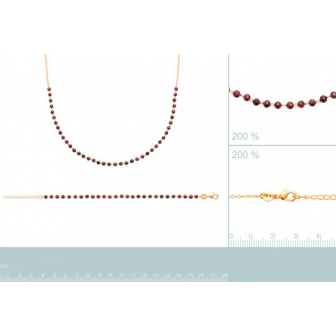 Collier Plaqué-Or 750/000 3 microns pierre Grenat 97346245