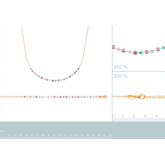 Collier plaqué-or 750/000 3 microns pierres véritables 97346845