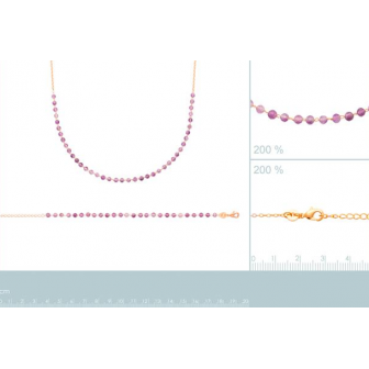 COLLIER PLAQUE -OR 750/000 3MICRONS AMETHYSTE 97346445