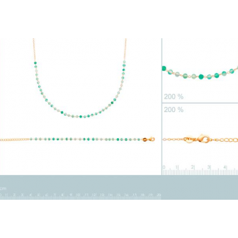 BRACELET PLAQUE -OR 750/000 3MICRONS CALCEDOINE VERTE 97346318