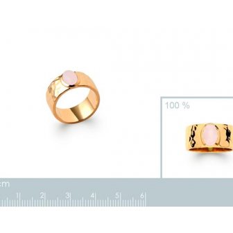 BAGUES PLAQUE-OR 750/000 5MICRONS QUARTZ ROSE 2274180