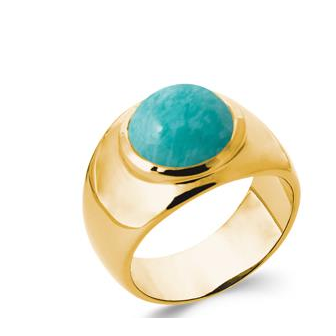 Bague plaqué-or 750/000 5 microns Amazonite 2921960